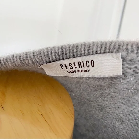 Peserico Gray (Grey) Cashmere Wool Silk Sweater Dress Tie Waist Size 48 IT - Picture 7 of 15